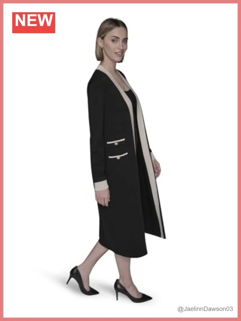 Long Sleeve Knee Length V Neck Cardigan Sweater 100% Viscose